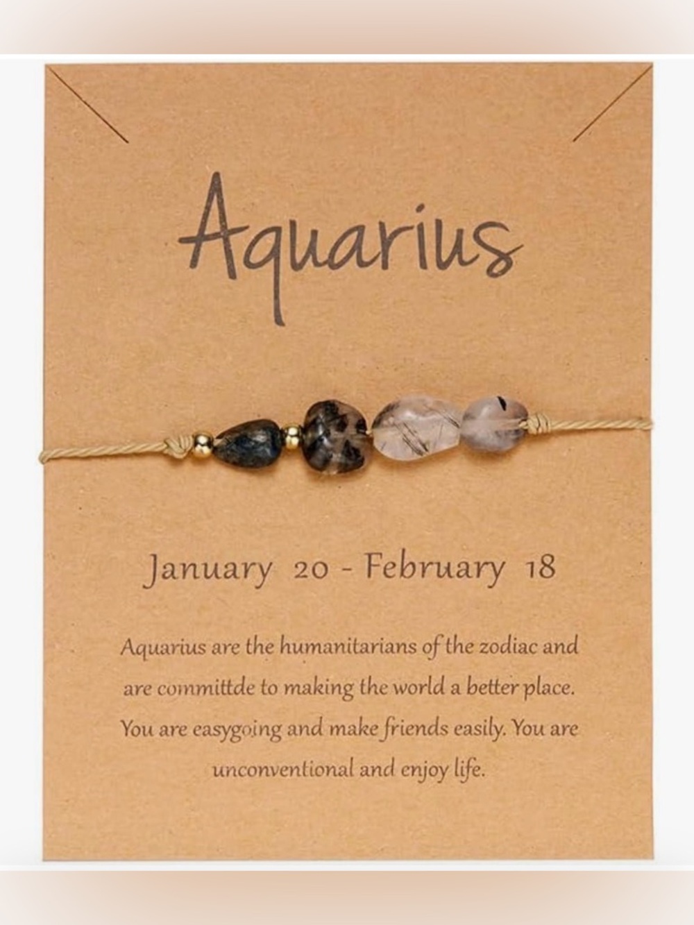 Aquarius Zodiac Beaded Bracelet ♒️